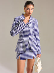 Pocket Vintage Gingham Blazer