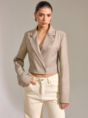 Pinstripe Cropped Blazer