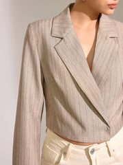 Pinstripe Cropped Blazer