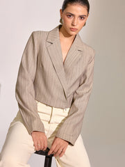 Pinstripe Cropped Blazer