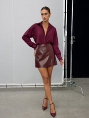 Semi-Sheer Chiffon Button Shirt