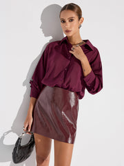 Semi-Sheer Chiffon Button Shirt