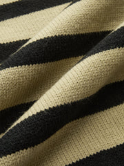 Asymmetric Zip Collar Striped Sweater
