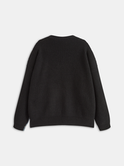 2 in 1 Denim Paneled Knit Cardigan