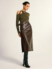 Asymmetric Cut-Out Cold Shoulder Blouse