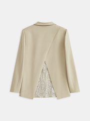 Lace Detail Single Button Blazer