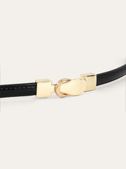Alloy Buckle Thin Leather Belt