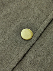 High-Waist Button Front Suede Effect Mini Skirt