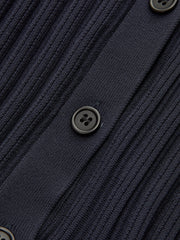 Collared Buttoned Peplum Cardigan