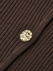 Stand Collar Asymmetric Button Cardigan