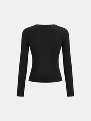 Slim Fit Zip-Front Long Sleeve T-Shirt