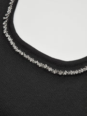 Rhinestone-Embellished Slim Fit Mini Dress