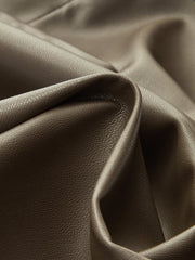 Metal Buckle Faux Leather Mini Skirt