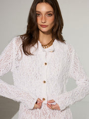 Textured Knit Cardigan and Dress Two-Piece Set