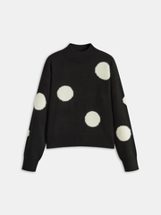 Large Polka Dot Mock Neck Sweater