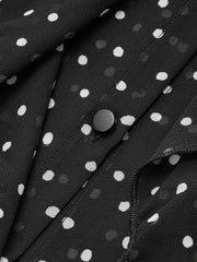 Ruffled Polka Dot Chiffon Shirt