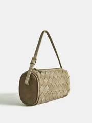 Woven Frosted PU Leather Shoulder Bag
