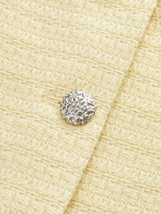 Tweed Square-Neck Button Mini Dress