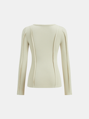 Seam Detail Crew Neck Long Sleeve T-Shirt