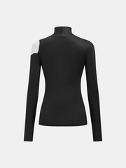 Floral Print Mock Neck Blouse