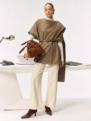 Belted Long Cloak Top