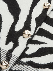 Zebra Print Puff Sleeve Cardigan