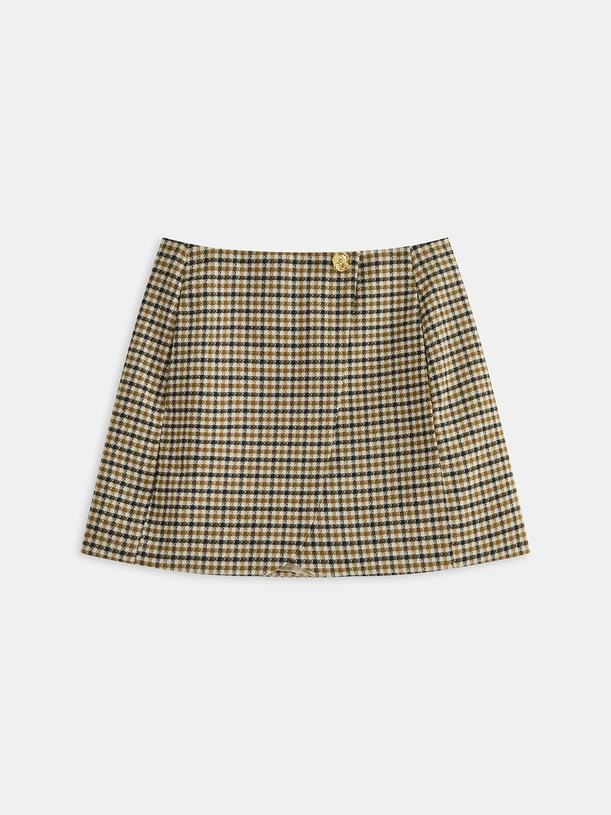 Metal Detail Checkered Mini Skirt