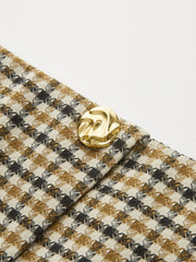 Metal Detail Checkered Mini Skirt