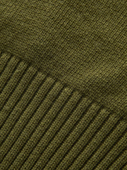 Ribbed Wool Blend Polo Knit Top