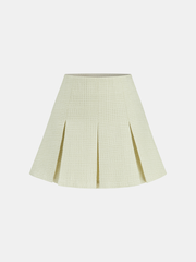 Tweed Pleated Mini Skirt