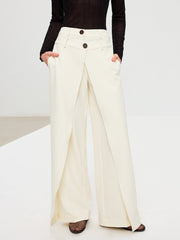 Double Waistband Layered Wide-Leg Pants
