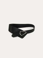 Triangle Buckle Irregular Wide Belt