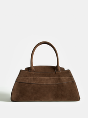 Suede Top-Handle Tote Bag