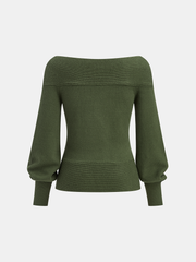 Off-Shoulder Twist Knit Top