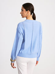 Eyelet Detail Crew Neck Sweater