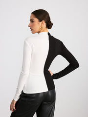 Two-Tone Ruched T-Shirt