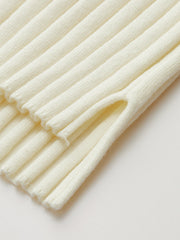 Color-Block Mock Neck Ribbed Knit Top