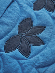 Contrast Floral Jacquard Quilted Winter Coat