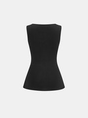Asymmetric Hem Twist Detail Sleeveless Top