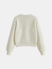 Contrast Knot Button Knit Cardigan