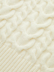 Asymmetric Collar Cable Knit Sweater