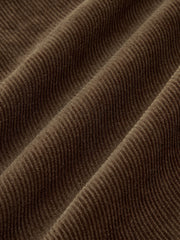 Corduroy Mid-Waist Curved-Leg Pants