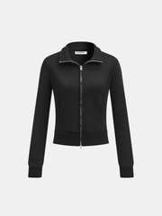 Convertible Collar Zip-Up Sweatshirt