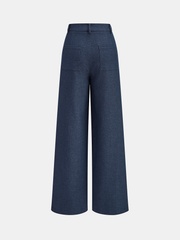 Mid-Waisted Pleated Wide-Leg Pants