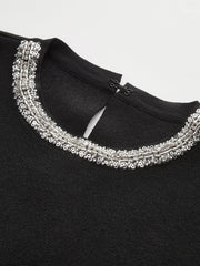 Sleeveless Flared Dress with Sequin Embellishments