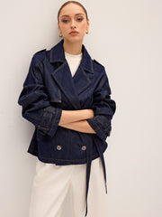 Denim Short Trench Coat