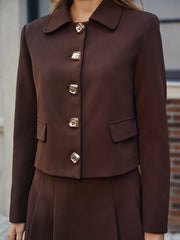 Collared Metal Button Jacket