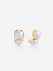 Double Pearl Stud Earrings