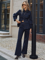High-Waisted Straight-Leg Jeans