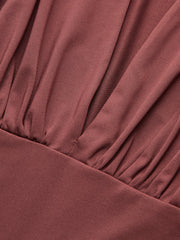 Boxy Shoulder Draped Plunging Neckline Bodysuit